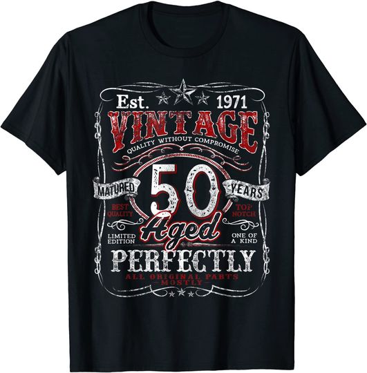 Vintage 50th Birthday 1971 Limited Edition Born In 1971 Gift T-Shirt