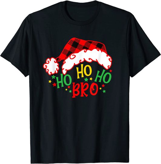 Ho Ho Ho Bro Santa Claus Hat Christmas 2021 Xmas Pajama T-Shirt