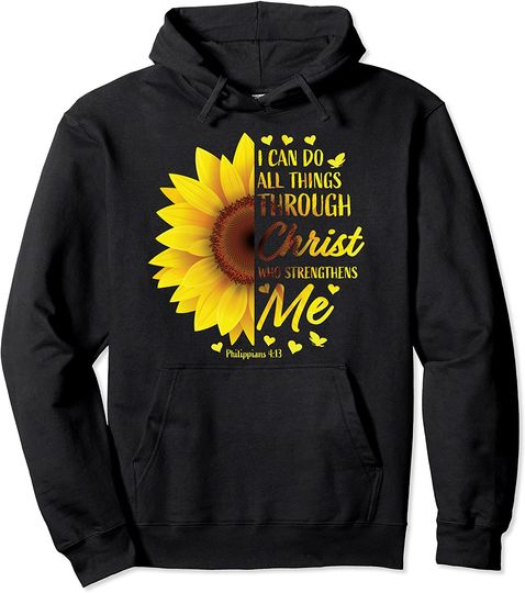 Christian Bible Verse Philippians 4:13 Gifts Pullover Hoodie