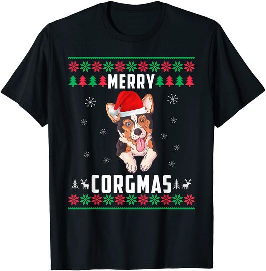 Ugly Christmas Sweater Merry Corgmas Funny Corgi Xmas Gifts T-Shirt