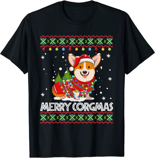 Corgi Dog Merry Corgmas Santa Corgi Ugly Christmas Sweater T-Shirt