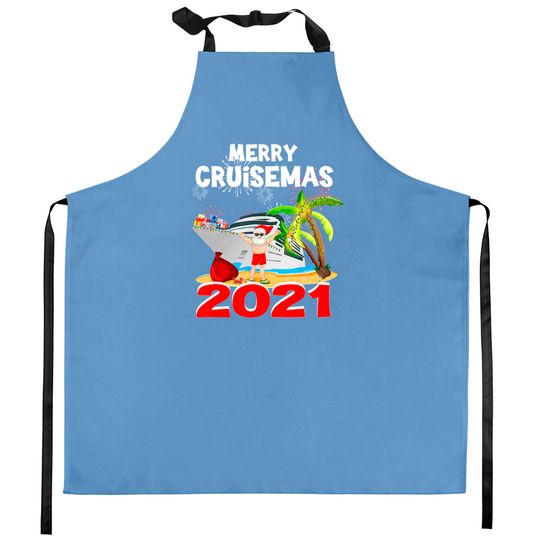 Merry Cruisemas 2021 Christmas Santa Claus Cruise Kitchen Apron