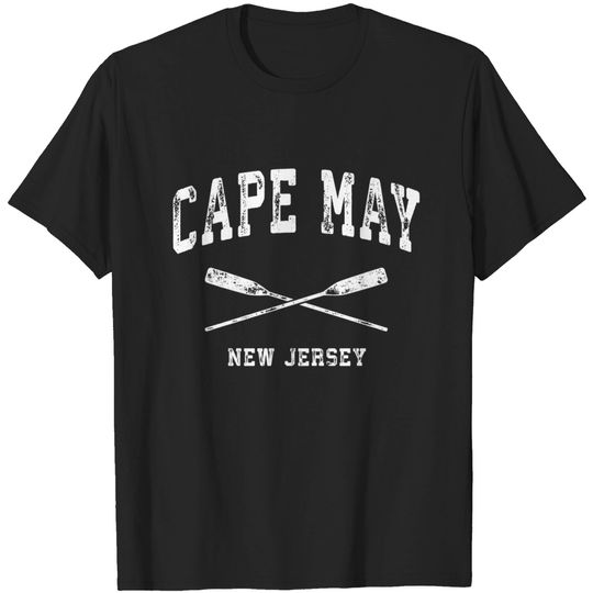 Cape May New Jersey Vintage Nautical Crossed Oars T-Shirt