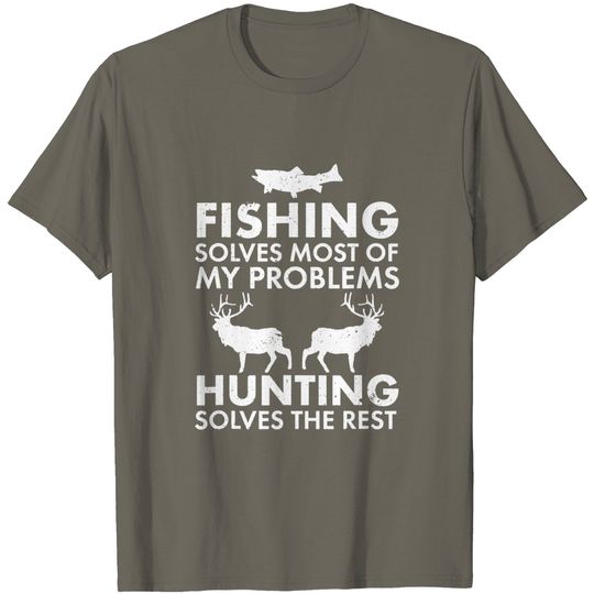 Funny Fishing And Hunting Christmas Humor Hunter Cool T-Shirt