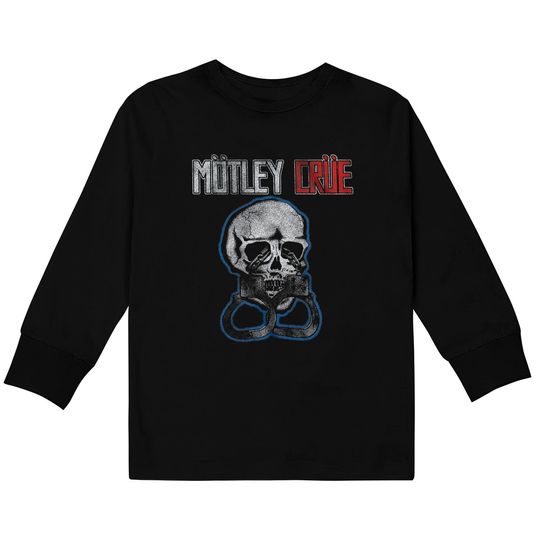 Motley Crue Heavy Metal Band Skull & Cuffs Adult Short Sleeve Kids Long Sleeve T-Shirt