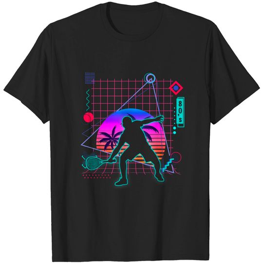 Squash Player Aesthetic Vaporwave 80s Style Squash Lover T-Shirt
