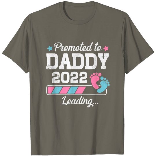 Promoted To Daddy Funny Family With Cute Footprint T-Shirt