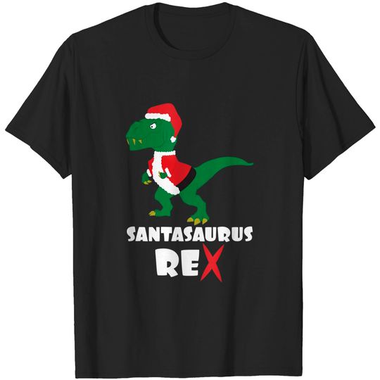 T Rex Christmas Dinosaur Santa Santasaurus T-Shirt