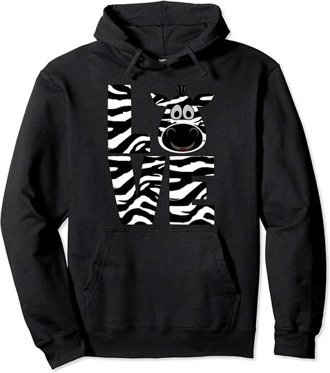 Zebra Hoodie Love Pullover