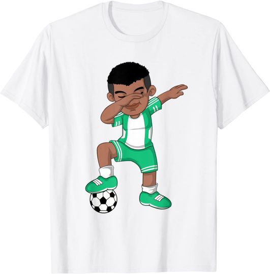 Nigeria Soccer Jersey T-shirt Dabbing Soccer Boy Best Nigerian Football