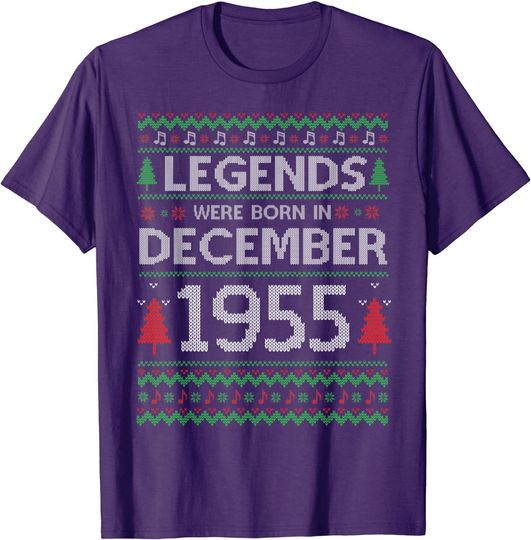 Legends December 1955 66th Birthday Christmas Ugly Xmas T-Shirt