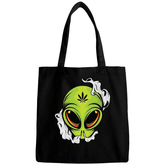 Smoking Alien Cannabis Leaf Weed Classic Bags
