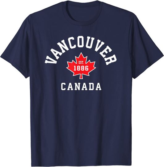 Vancouver Canada T-Shirt Canadian Flag Maple Leaf Gift Tee T