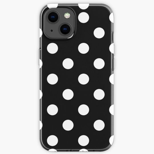 white polka dots iPhone Case