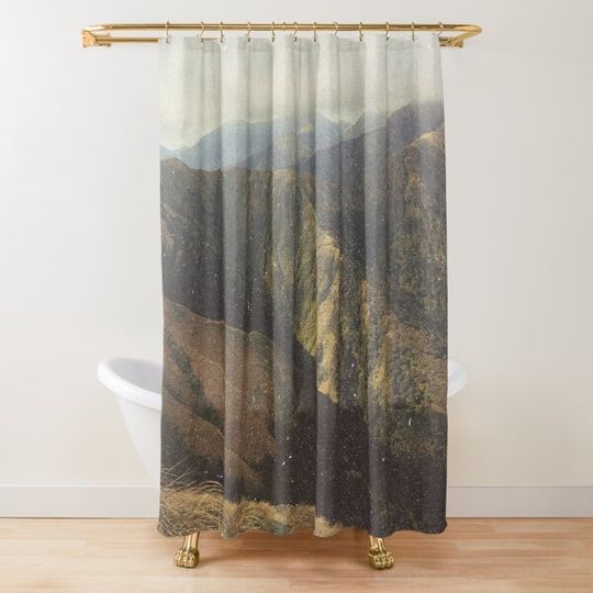 Coffee smells better outdoors Shower Curtain