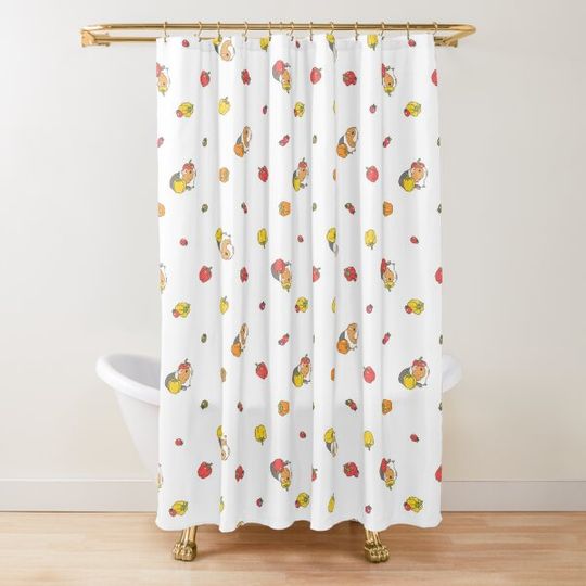Bell pepper, cherry tomatoes and Guinea pigs pattern  Shower Curtain