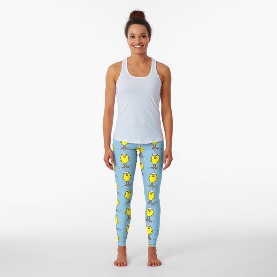 Cute Freshly Hatched Smiling Yellow Chick Leggings