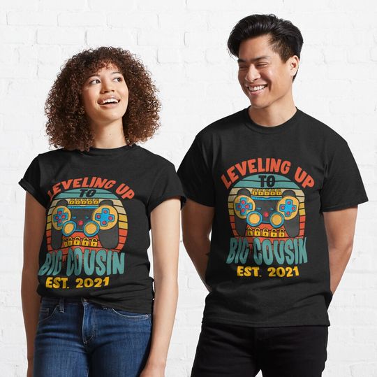 Leveling Up To Big Cousin 2021 Pregnancy Announcem Classic T-Shirt