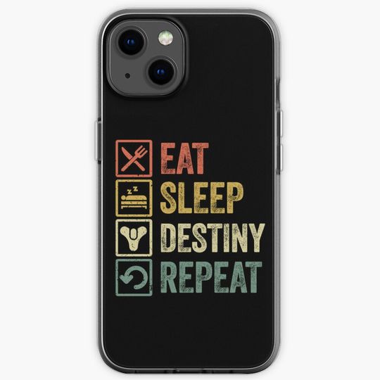 Funny eat sleep destiny repeat retro vintage gift iPhone Case
