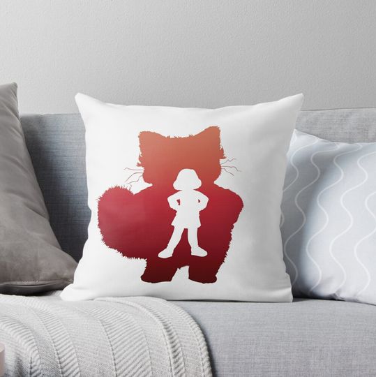 Turning Red Silhoutte Throw Pillow