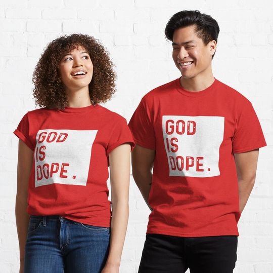 Best God Is Dope Retro Religious Faith Church Christian Prayer Distressed T Shirt