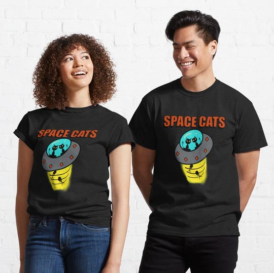 Space Cats Abducting Humans Classic T-Shirt