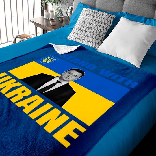 Zelensky President I Stand With Ukraine Support UKrainians Baby Blankets