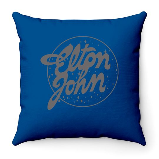 Elton John Official Vintage Logo Pullover Throw Pillows
