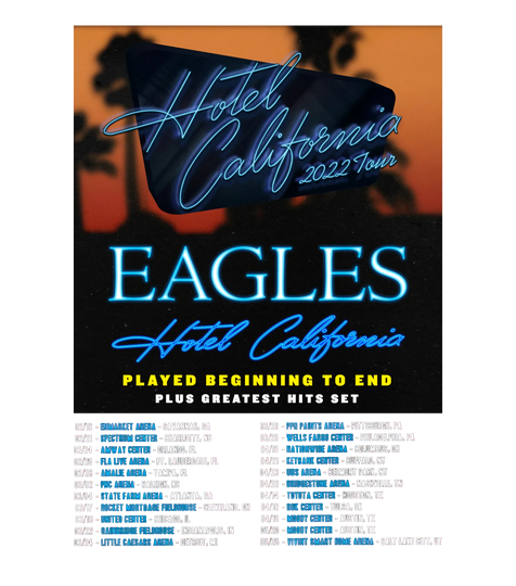 2022 The Eagles Hotel California Concert US Tour T-Shirt, The Eagles 2022 Tour Shirt, 2022 Music Festival