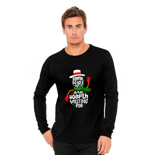 Family Buffalo Plaid Christmas Snowman Some People Are Worth Melting For Long Sleeves