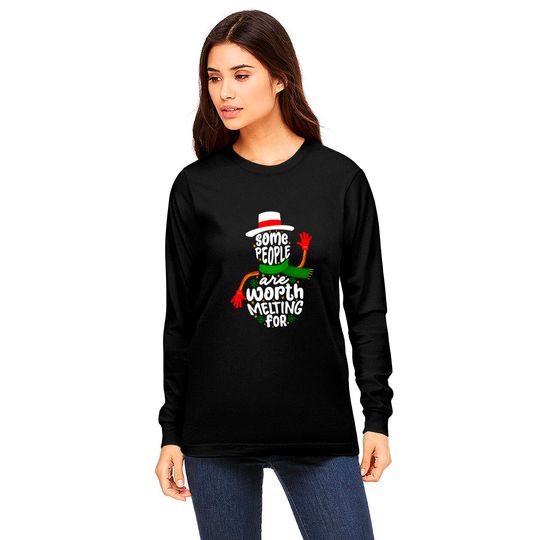 Family Buffalo Plaid Christmas Snowman Some People Are Worth Melting For Long Sleeves
