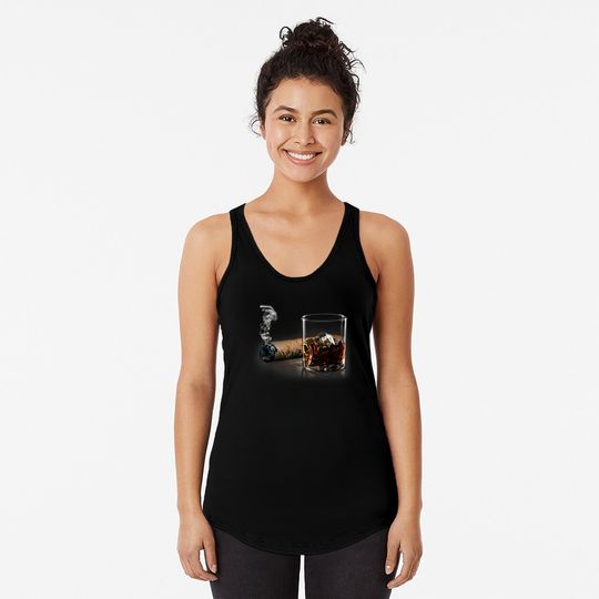 Cigar and Bourbon Tank Tops Great Gift for Cigar Lounge Lovers Tank Tops