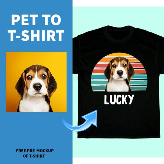 Custom Dog Shirt, Custom Dog T-shirt, Custom Dog Tshirt Vintage, Retro T-shirt with Dog