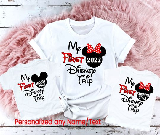 My First Disney Trip Shirts, Disney Shirt, 2022 First Disney Trip Shirt, Disney Family Shirts, Disney Apparel Custom