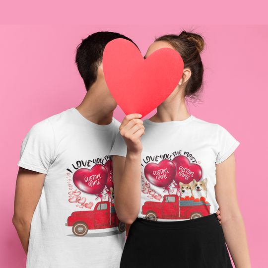 I Love You The Most Labrador Retriever Custom Name 3D T-shirt For Couples Who Love Dog On Valentine Day
