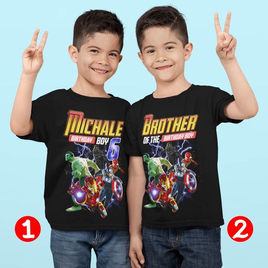 Avengers Birthday Shirt - Avenger's Boy's Birthday Shirt Superhero Family Custom Shirts