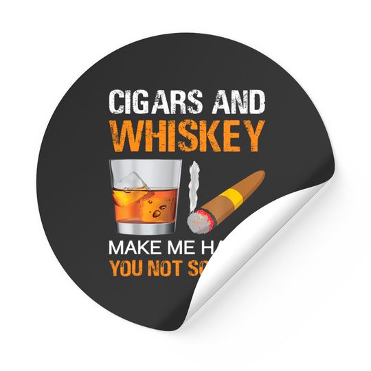 Cigars Whiskey Make Happy Cuban Cigar Lovers Gifts Sticker