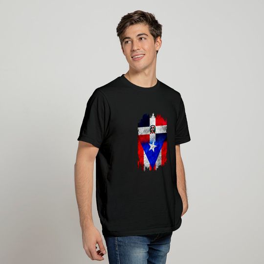 Dominican and Puerto Rican Flag T Shirt