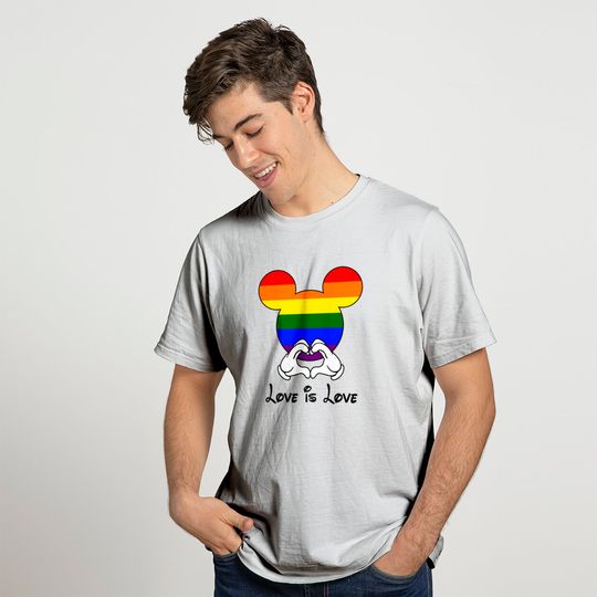 Matching Couples Disney Mickey Love Is Love LGBT Pride T Shirt