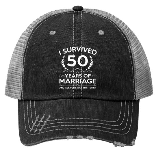 50th Wedding Anniversary Gifts Couples Husband Wife 50 Years Trucker Hat