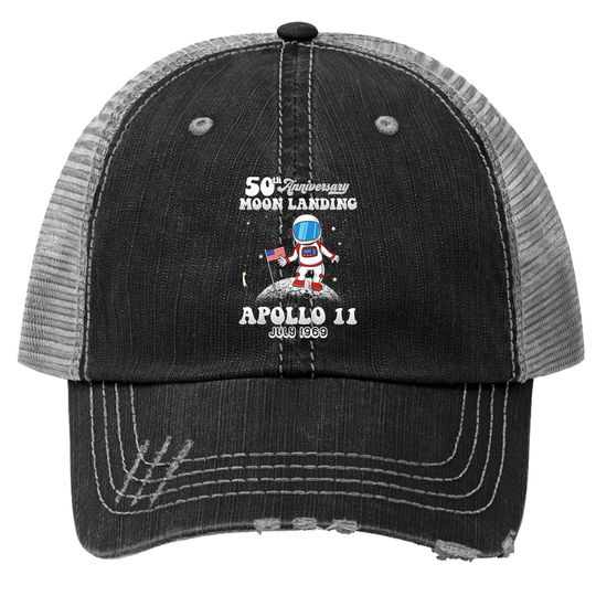 50th Anniversary Moon Landing Apollo 11 Astronaut Walk Trucker Hat