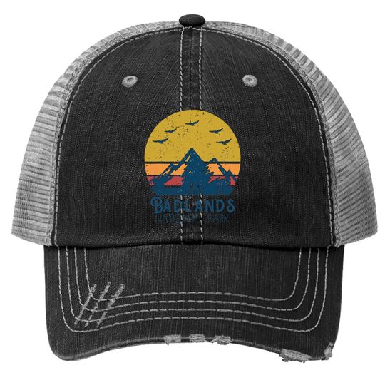 Retro Vintage Badlands National Park South Dakota Gift Trucker Hat