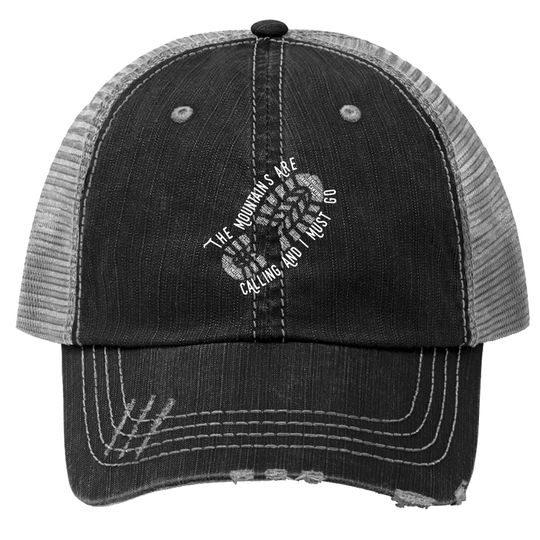 National Park The Mountains Are Calling Hiking Trucker Hat