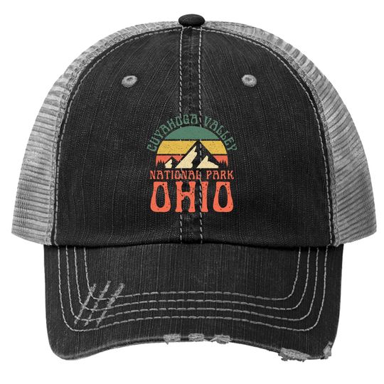 Cuyahoga Valley National Park Ohio Hiking Retro Sunset Trucker Hat