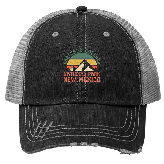 Carlsbad Caverns National Park New Mexico Mountains Retro Trucker Hat