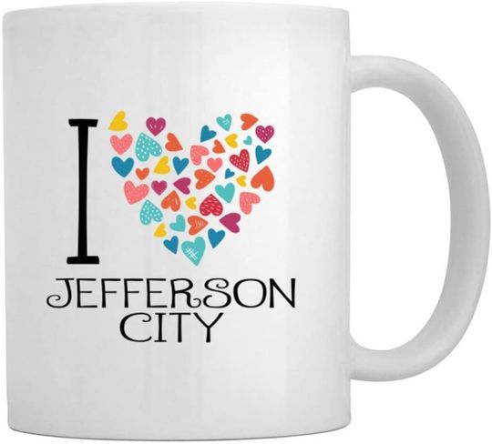 I love Jefferson City colorful hearts Mug