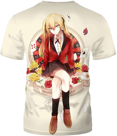 Anime Kakegurui Unisex Fashion Tshirt 3D Printed Summer Casual Tee