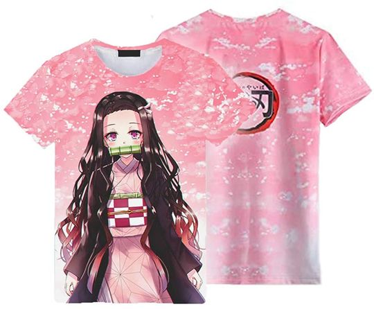 Slayer Anime T-Shirt Nezuko Graphic Print Short Sleeve Youth Tees Tops