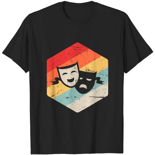 Retro Vintage Drama Masks Stage Actor Musical Theater T Shirt