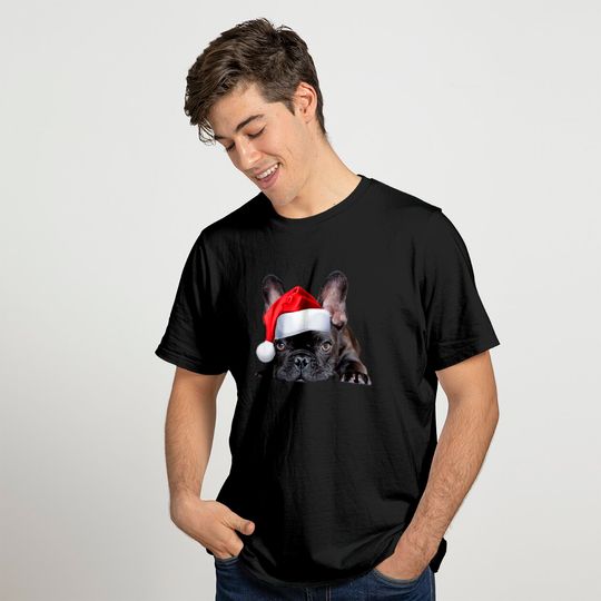 French Bulldog Santa Hat Frenchie Christmas T-Shirt